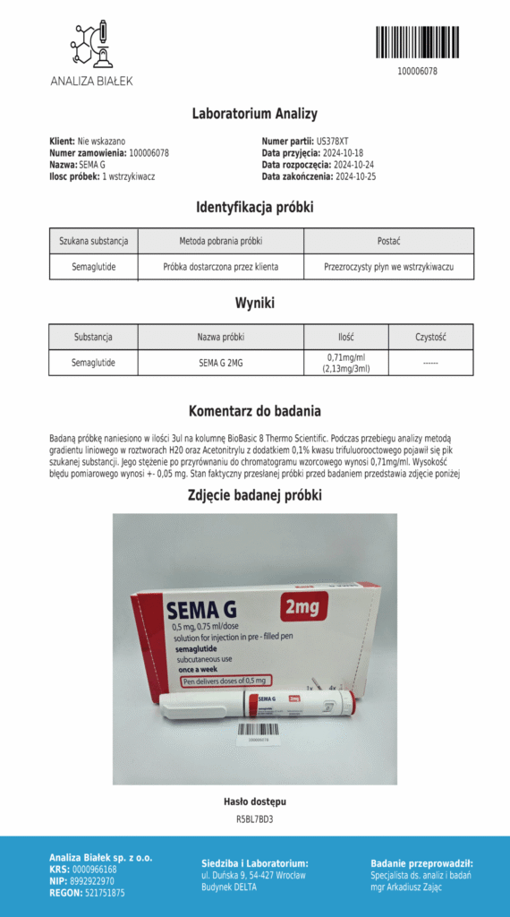 Semaglutide 2 mg pen quality tests